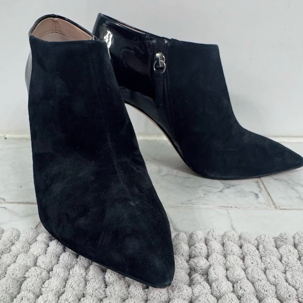 White House Black Market Black Suede Pointed Toe Boots Size 7.5